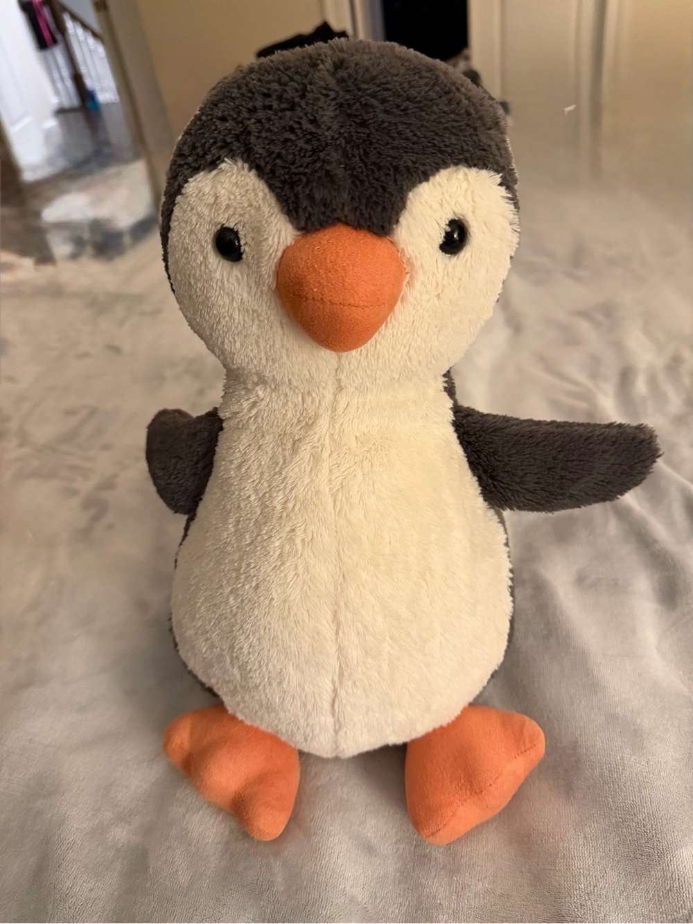 Jellycat Gray, White & Orange Plush Penguin
